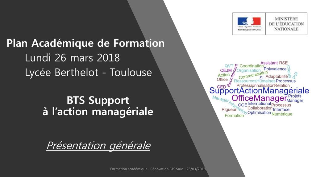 BTS Support à laction managériale Présentation générale ppt télécharger